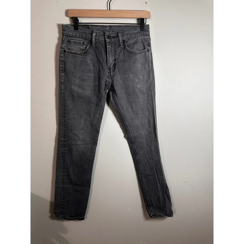 Levis 511 Slim Fit Gray Denim Jeans Mens 30x32 04511-0280 Faded Distressed